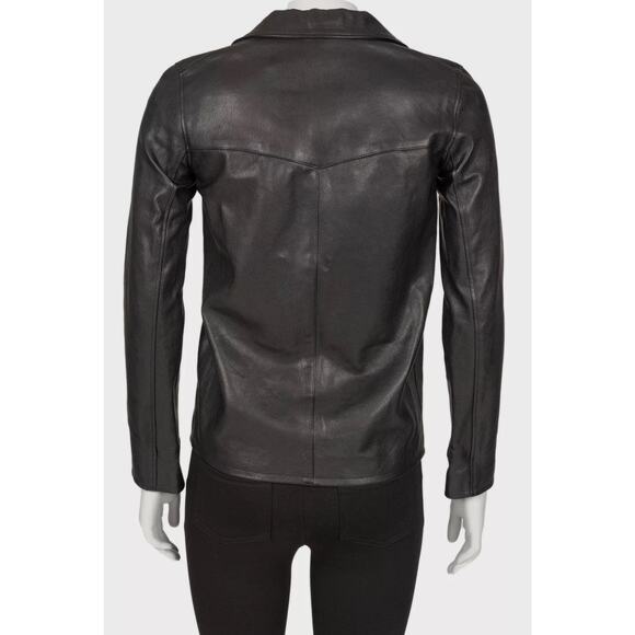 Saint Laurent Black Leather Blazer - Size FR36 / XS - Picture 2 of 4